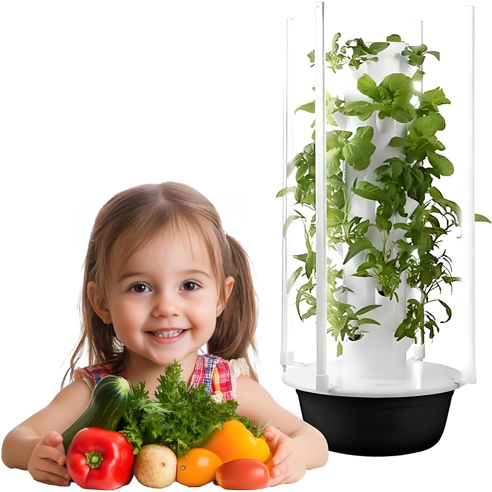 Système de culture hydroponique LED intérieur pour potager autonome, herbes et légumes