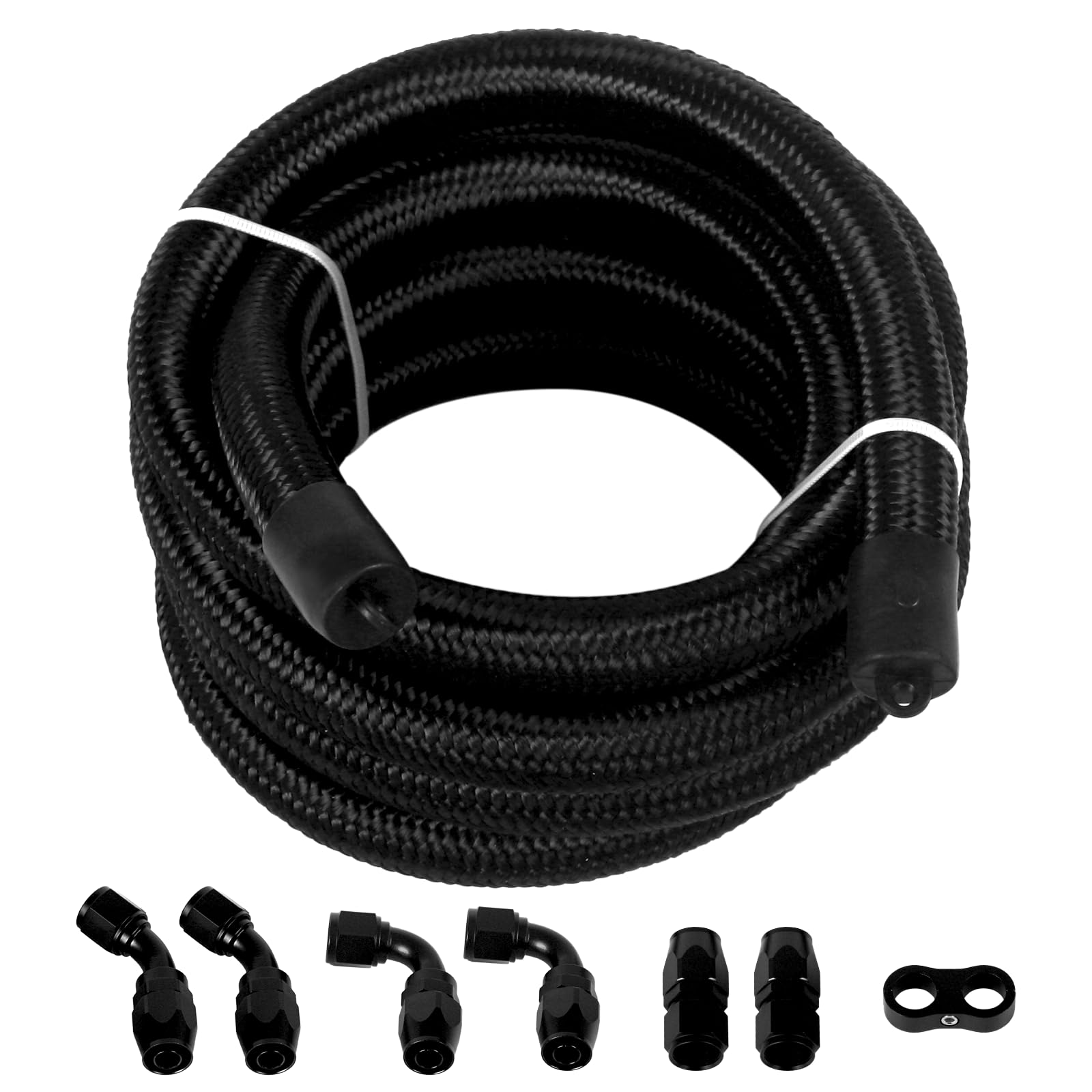 Snapklik.com : JuTauto 10AN Fuel Line Kit, AN10 10FT Nylon Braided Fuel ...