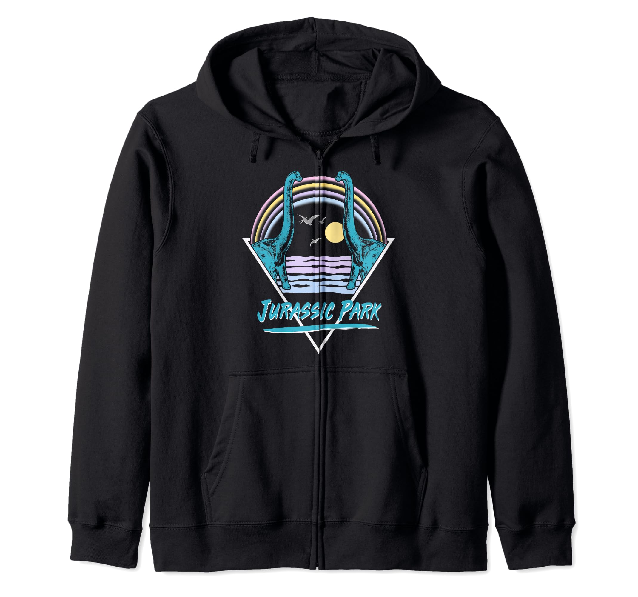 Jurassic ParkBrachiosaurus Beach Sunset Zip Hoodie