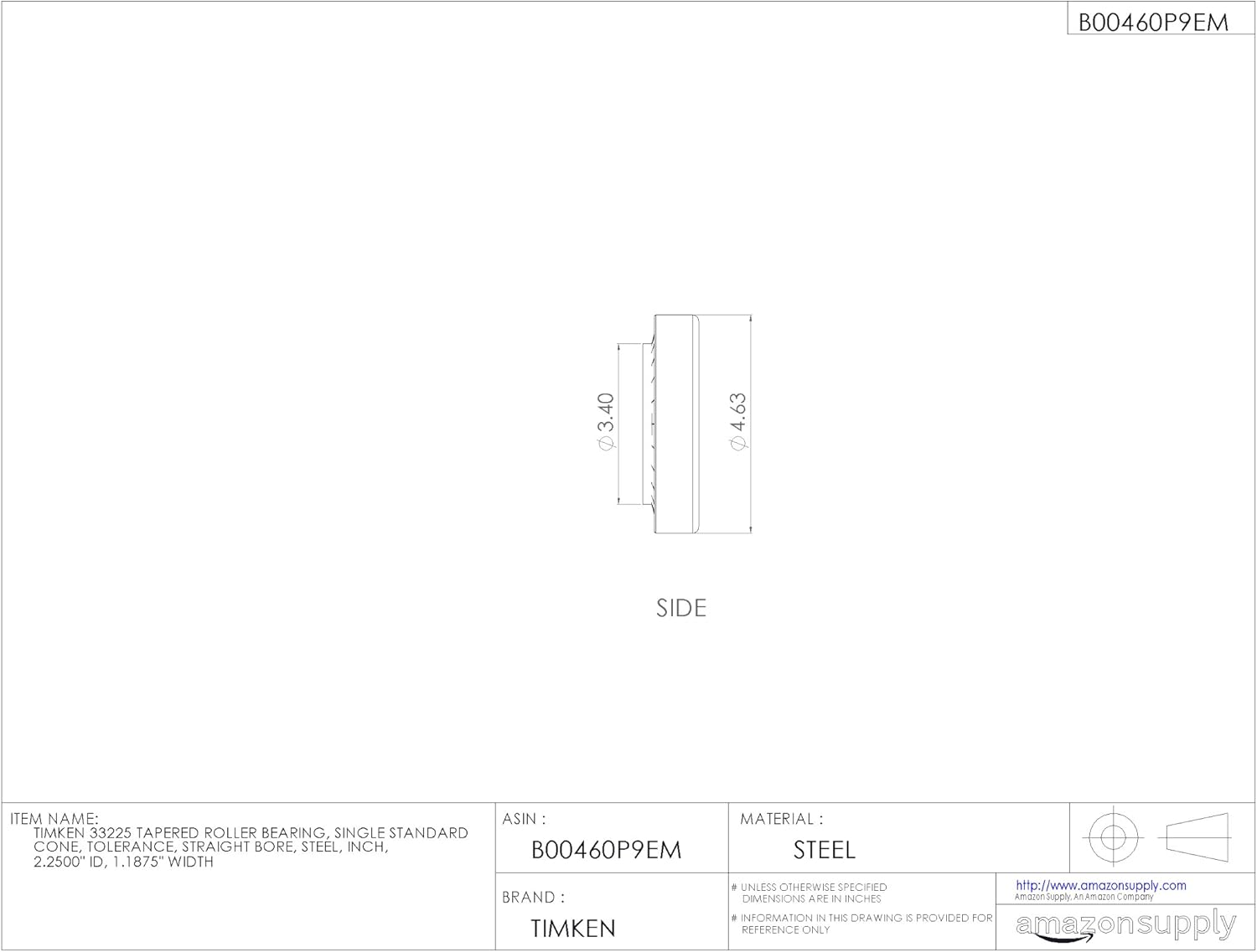 Timken Tapered Roller Bearing Cone - 33225