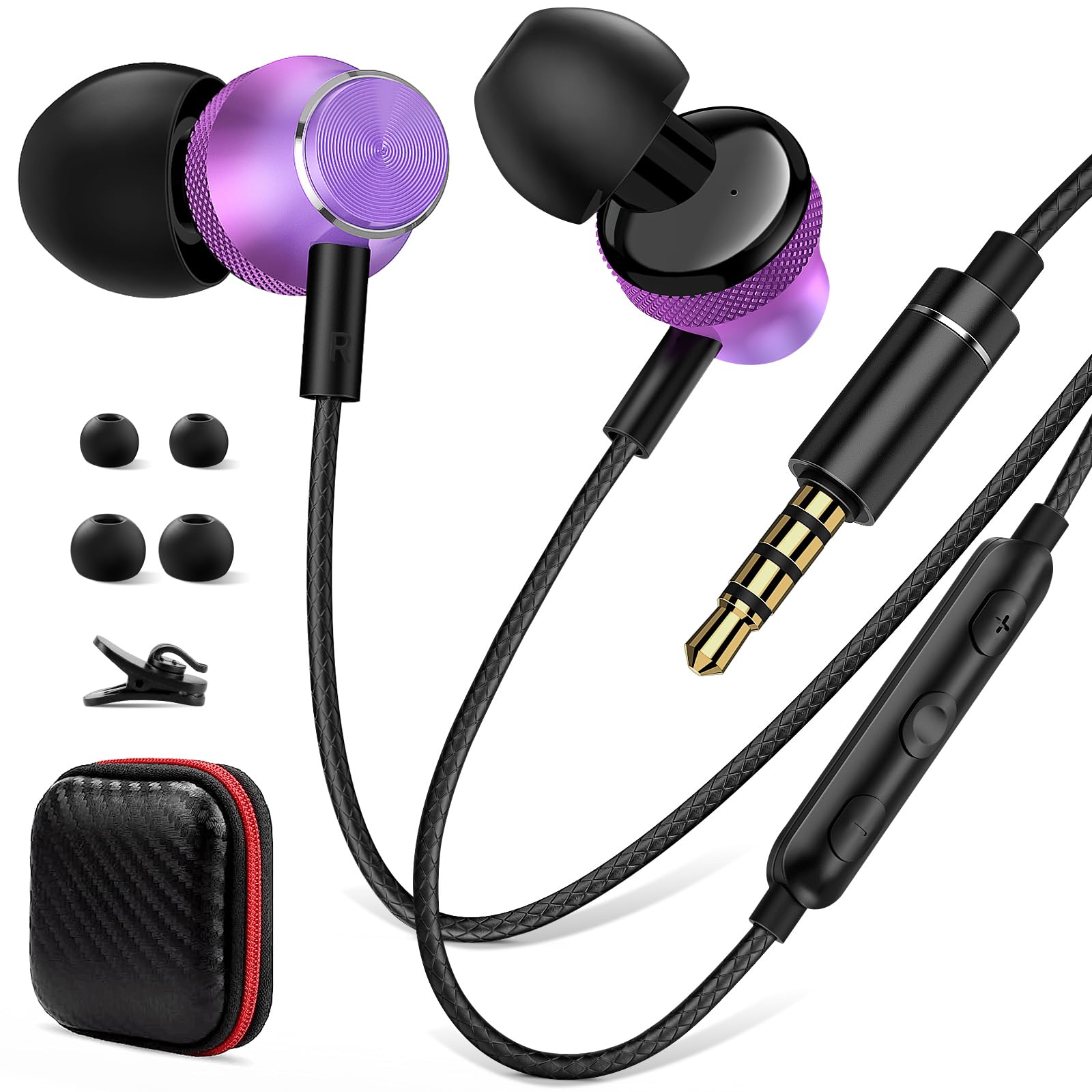 Jelanry3.5mm Headphones with Microphone for Mac 2024 iPhone 6s, in-Ear Wired Earbuds PC 3.5mm Earphones for Samsung A15 A25 S10 S9 A03S A52 A14 A12 A13 Google Pixel 5A 4A 3A Moto G Power Pure