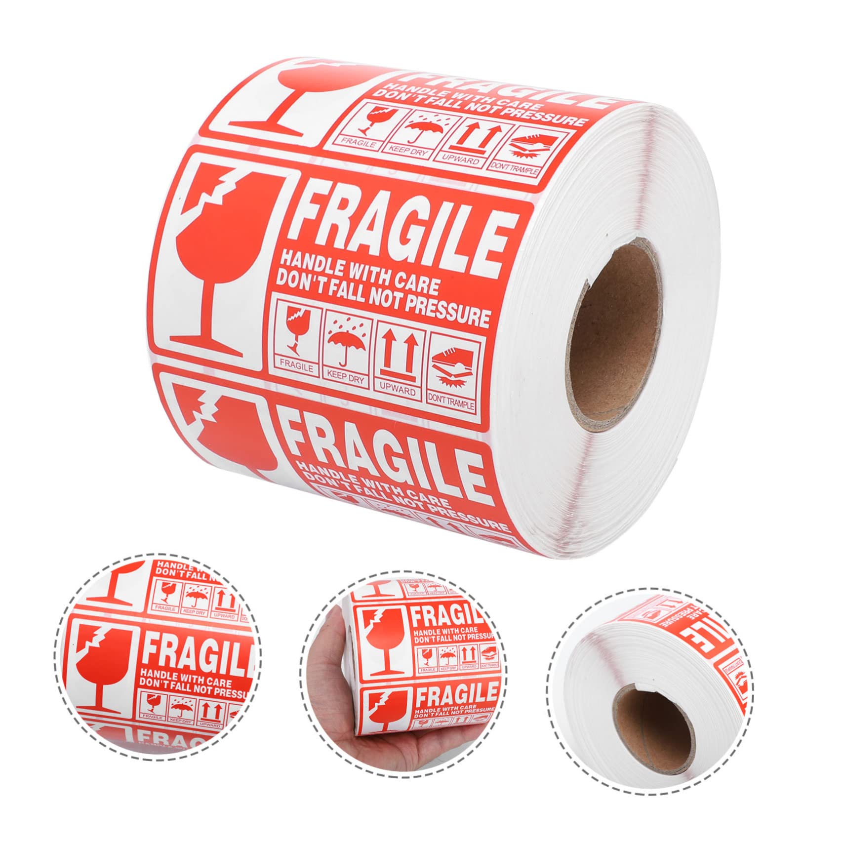 Étiquette Fragile Autocollante Rouge et Blanche Autocollants Avertissement pour Protection Colis Adhésifs Auto Collants pour et Expédition