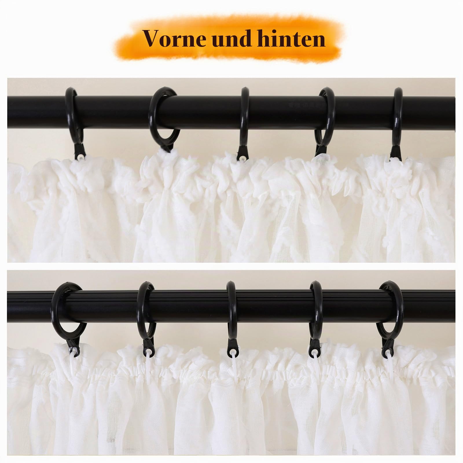 L.Z.E Vorhänge Weiss für Wohnzimmer, Gardinen Weiß mit Kräuselband für Schienensystem, Transparent Schiene Vorhang Store Boho Gardine für Schlafzimmer, 2er Set Modern 245 cm Lang Naturweiß
