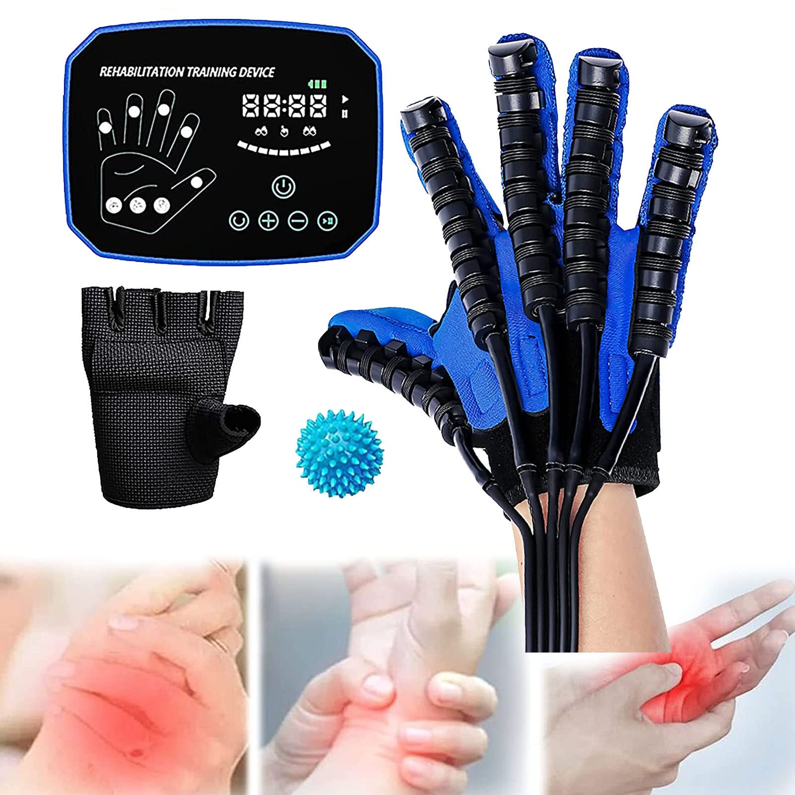 Rękawice trenera robota rehabilitacyjnego, tryby treningowe do ładowania ręki Orthosis Palce Orthosis Stretna Skurcz Udar Strażowania Stawów Zapalenie stawów,RightHand-XXL