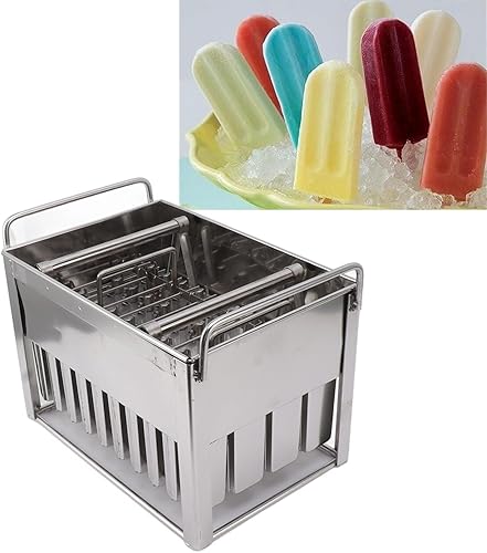 40 moldes de paletas de acero inoxidable, paleta comercial de paletas de hielo, 40 agujeros, para hacer helados, soporte para palitos de bricolaje,