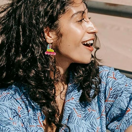 80s & 90s Roller Skate Earrings: Trendy Dangle Earrings for Women