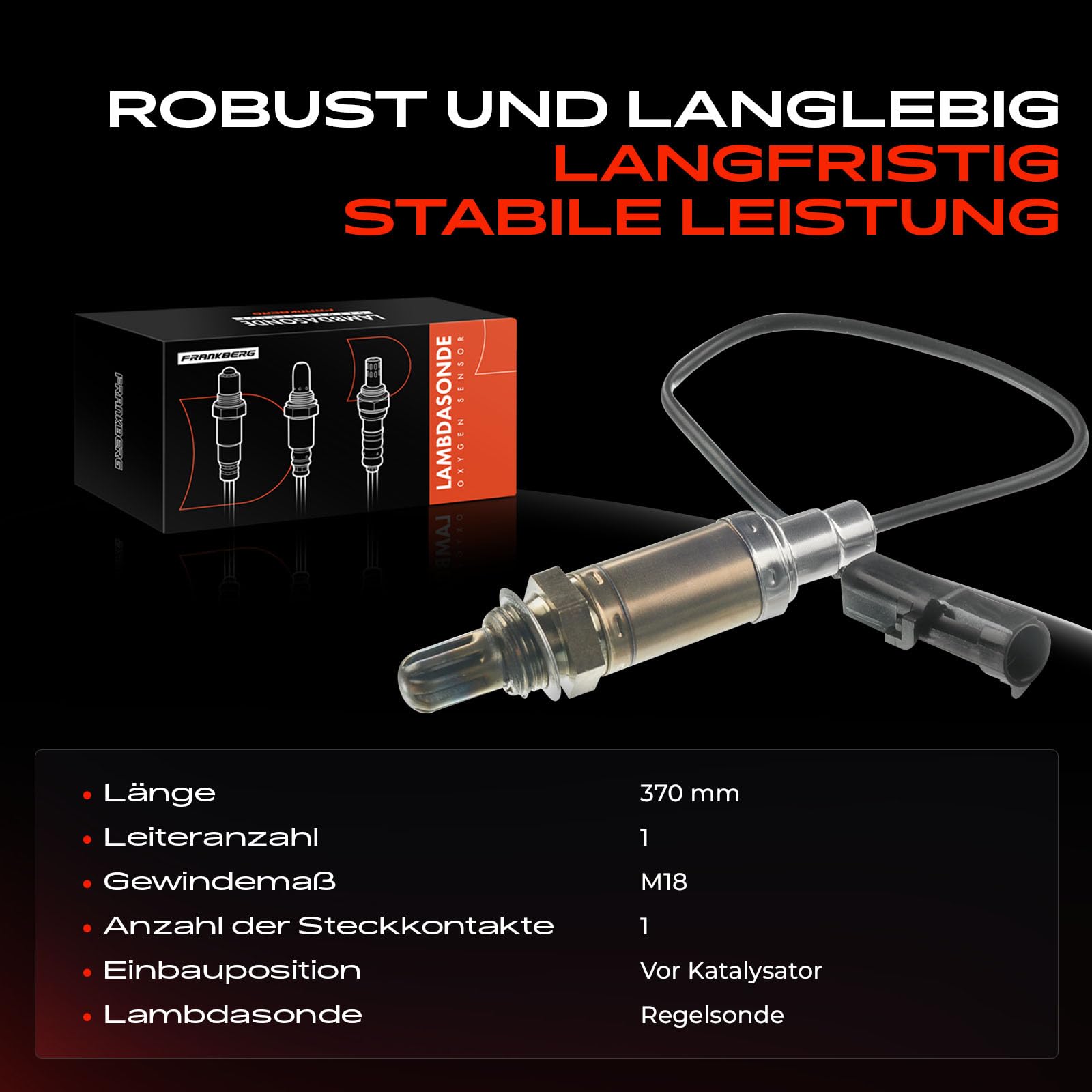 Frankberg Lambdasonde Regelsonde Kompatibel mit Lanos KLAT 1.4L-1.6L 1997-Heute Nexia KLETN 1.5L 1995-1997 Astra F 56 57 1.4L-1.8L 1991-1998 Replace# 25106073