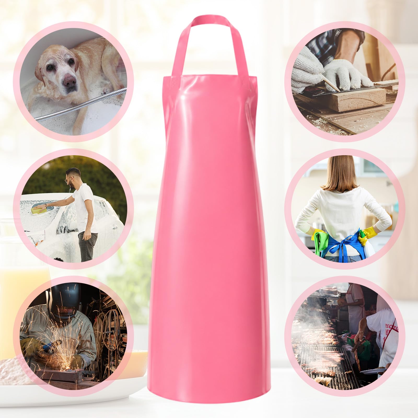 Twistover Wasserdichte Kunststoffschürze, strapazierfähig, öldicht, chemikalienbeständig, Latzschürzen, ultraleicht, mehrfarbig, für Geschirrspülen, Reinigen, Kochen, 8 Stück