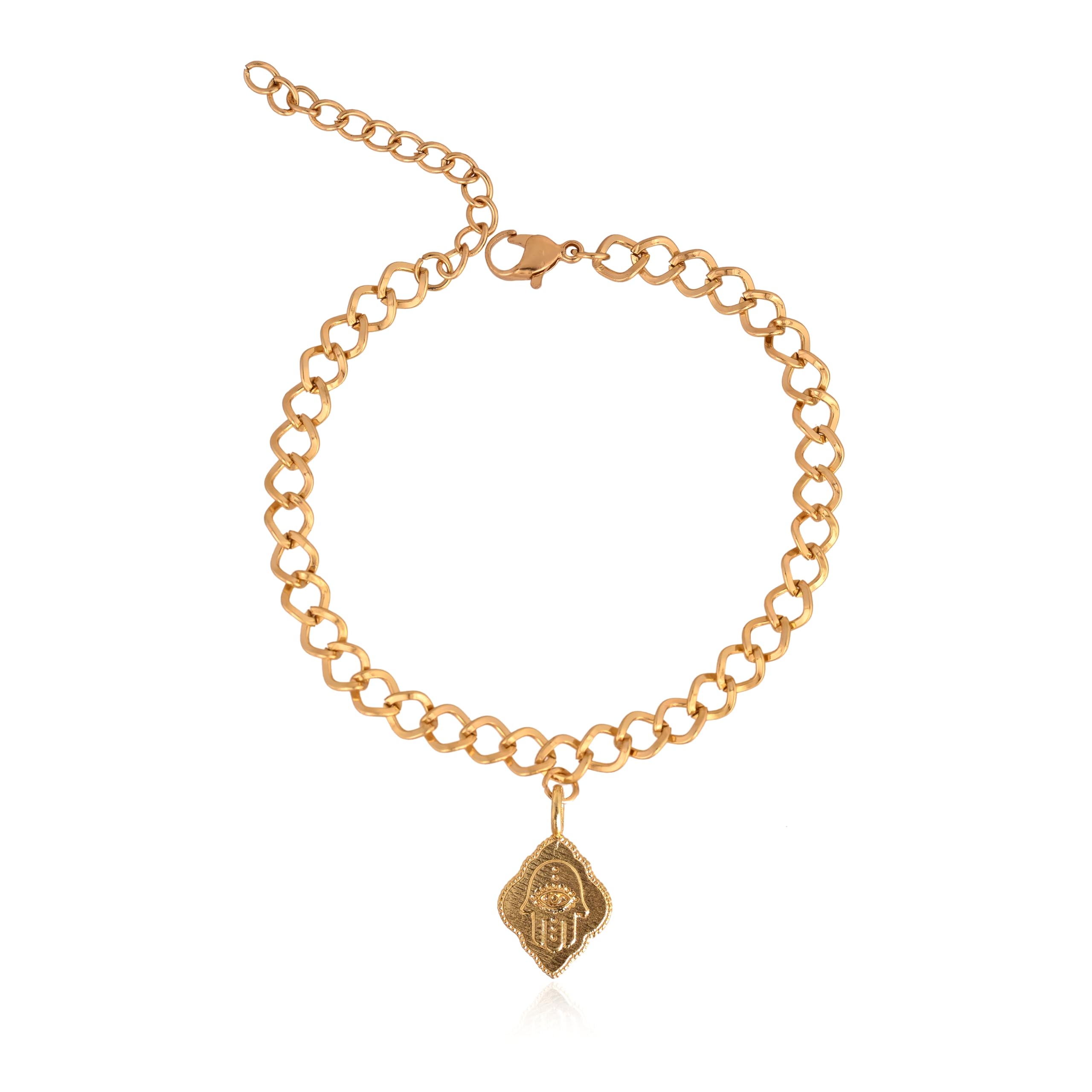 RAF Fashionable bracelet for women | This Gold Bracelet For Women Features An Evil Eye Hamsa Charm | Ideal As a Friendship Bracelet or Bracelet For Girls | It’s Adjustable & Skin-friendly. (B0D45QFGBD) Amazon Price History, Amazon Price Tracker