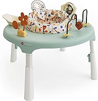 ORIBEL PortaPlay 3-in-1 Baby Activity Center & Play Table - Patented Bouncy Seat, Stable Foot Support, Portable for 5 Months+ (Enchanted Garden)