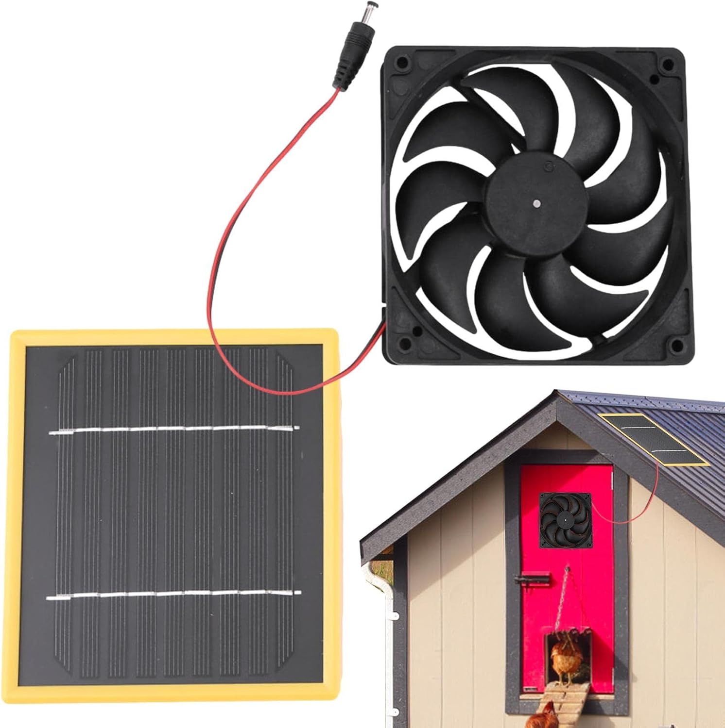 ar Solar Panel Fan Kit,5W Waterproof Solar Ventilator Fan DIY