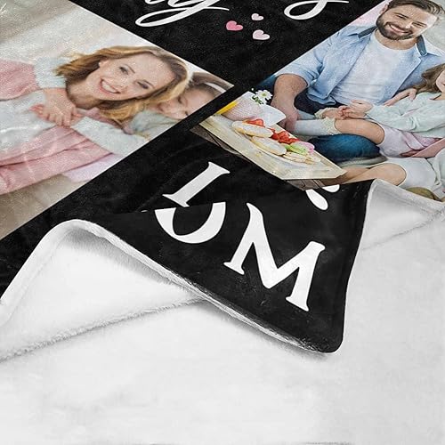 Miniatura 5 de D-Story Mantas ideas de regalo súper suaves con mis propias fotos, idea de regalo para madre para mamá, manta de franela personalizada, 80 x 60