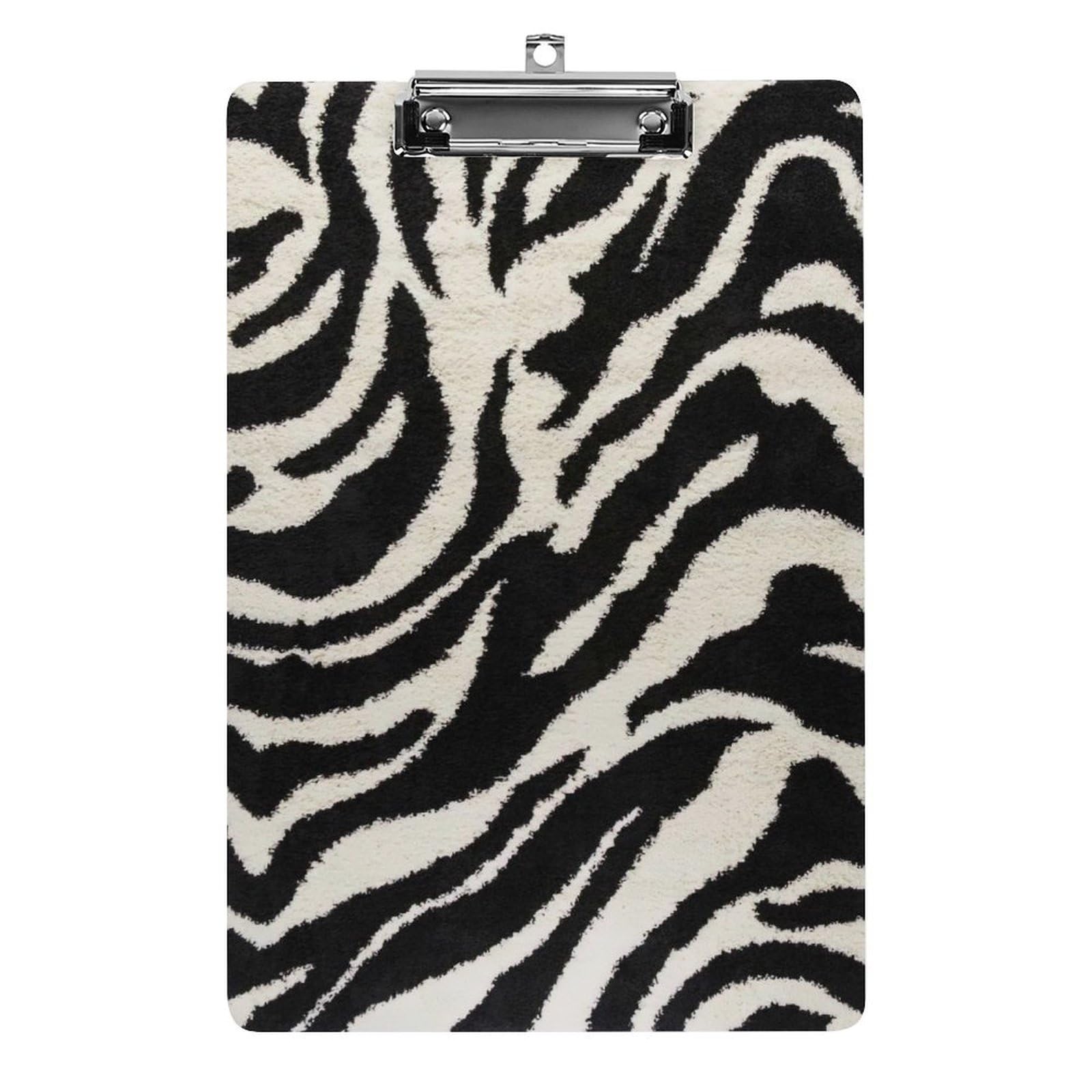 Porte-bloc A4 motif zébré avec clip en métal pour bureau - 8