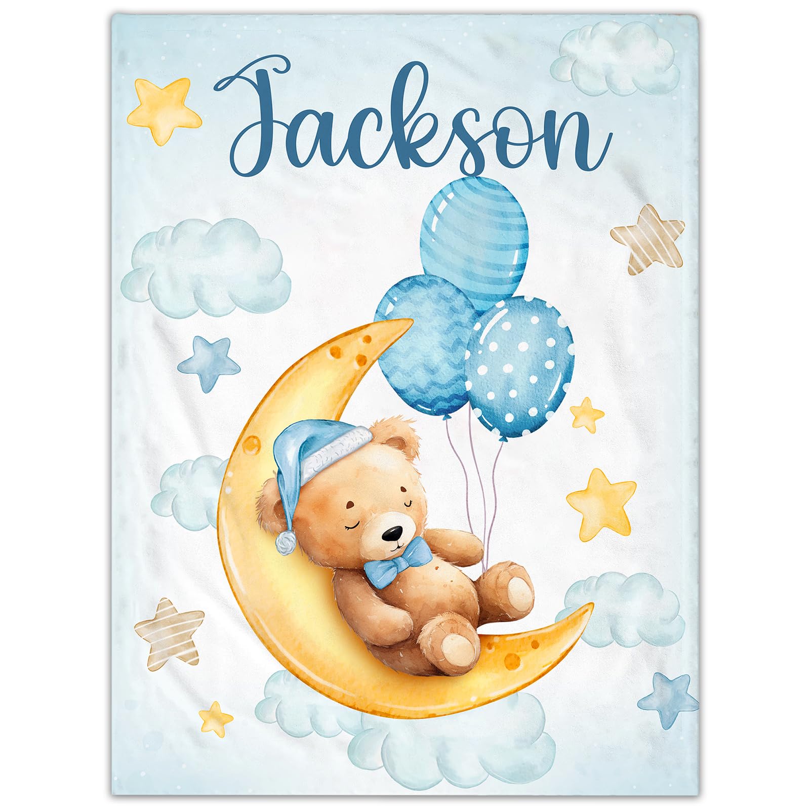 NIBESSER Personalised Baby Blanket with Names Custom Blankets Personalised Baby Gifts Customised Blanket for Boys Girls Newborn Toddlers Kids Adults Mom Dad Family Friends Dogs