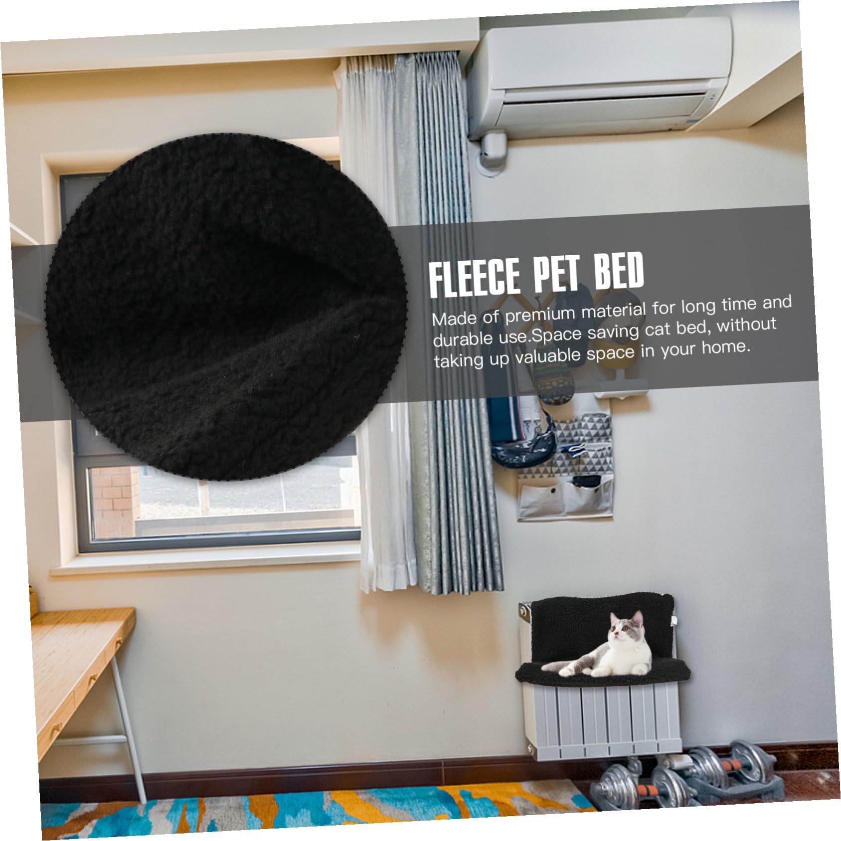 ERINGOGO Hamac Fer à Noir Chat Lit en Cadre pour Radiateur
