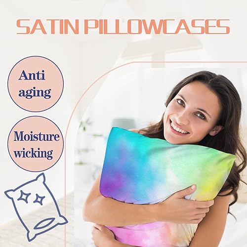 Miniatura 10 de Funda de almohada de satén más suave que las fundas de almohada de seda, fundas de almohada Brezoo tamaño estándar, refrescantes, sueño de belleza,