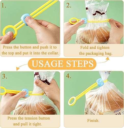 Miniatura 6 de Explainout - Sellador multiusos, sellador multiusos, lazos de sellado multiusos reutilizables, alta elasticidad, organizador de cordón elástico para