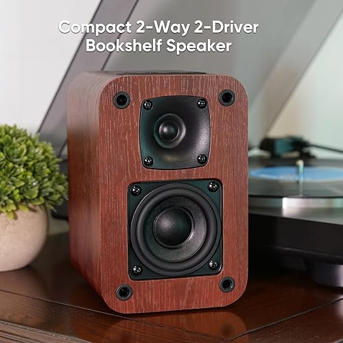 Miniatura 4 de Altavoces Bluetooth alimentados para estantería, altavoces de reproductor de discos de 40 W con woofer de 2.75 pulgadas, altavoces estéreo con