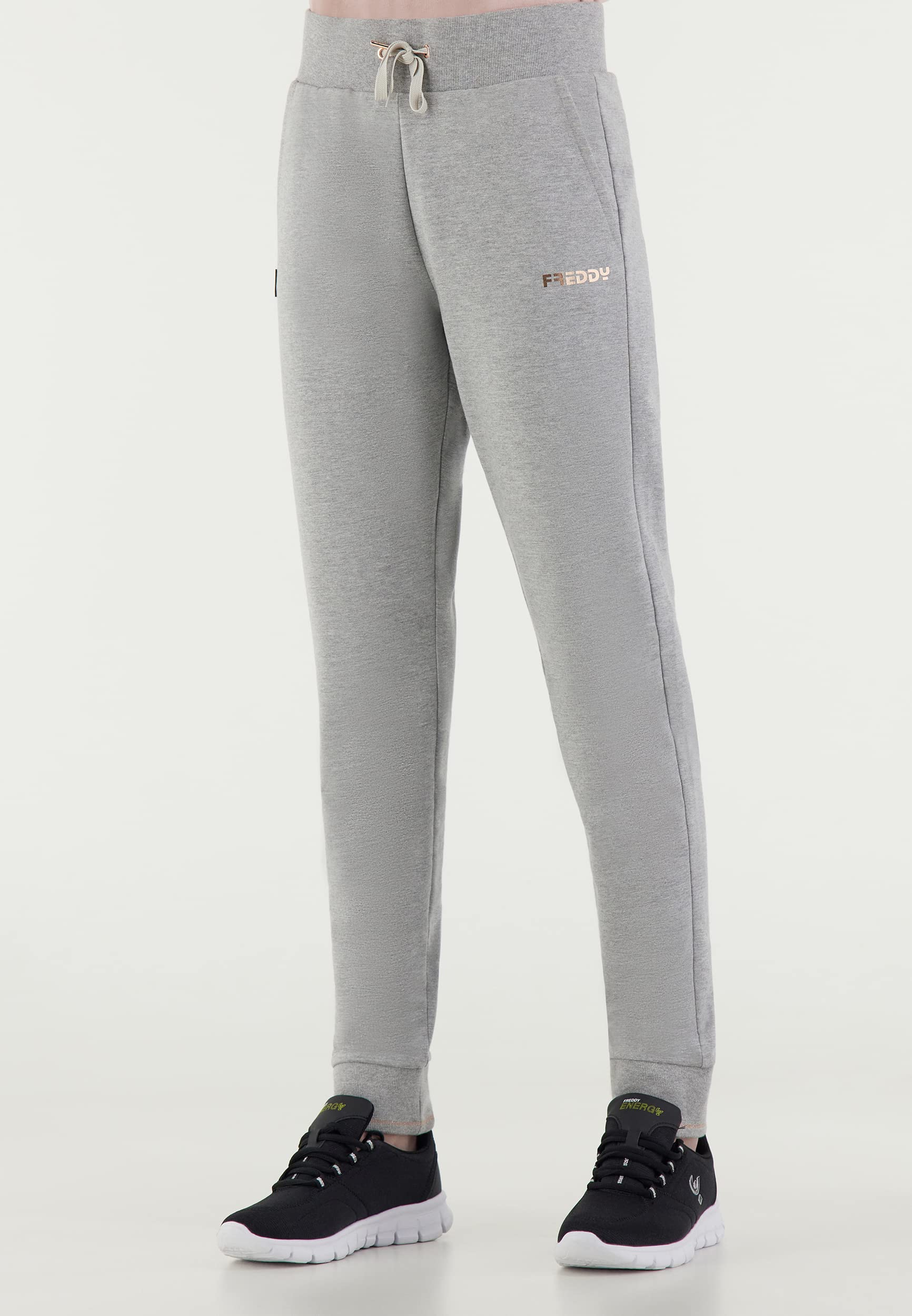 FREDDY - Sporthose, grau gemischt, mit verstellbarer Schnürung und Kupferdetails
