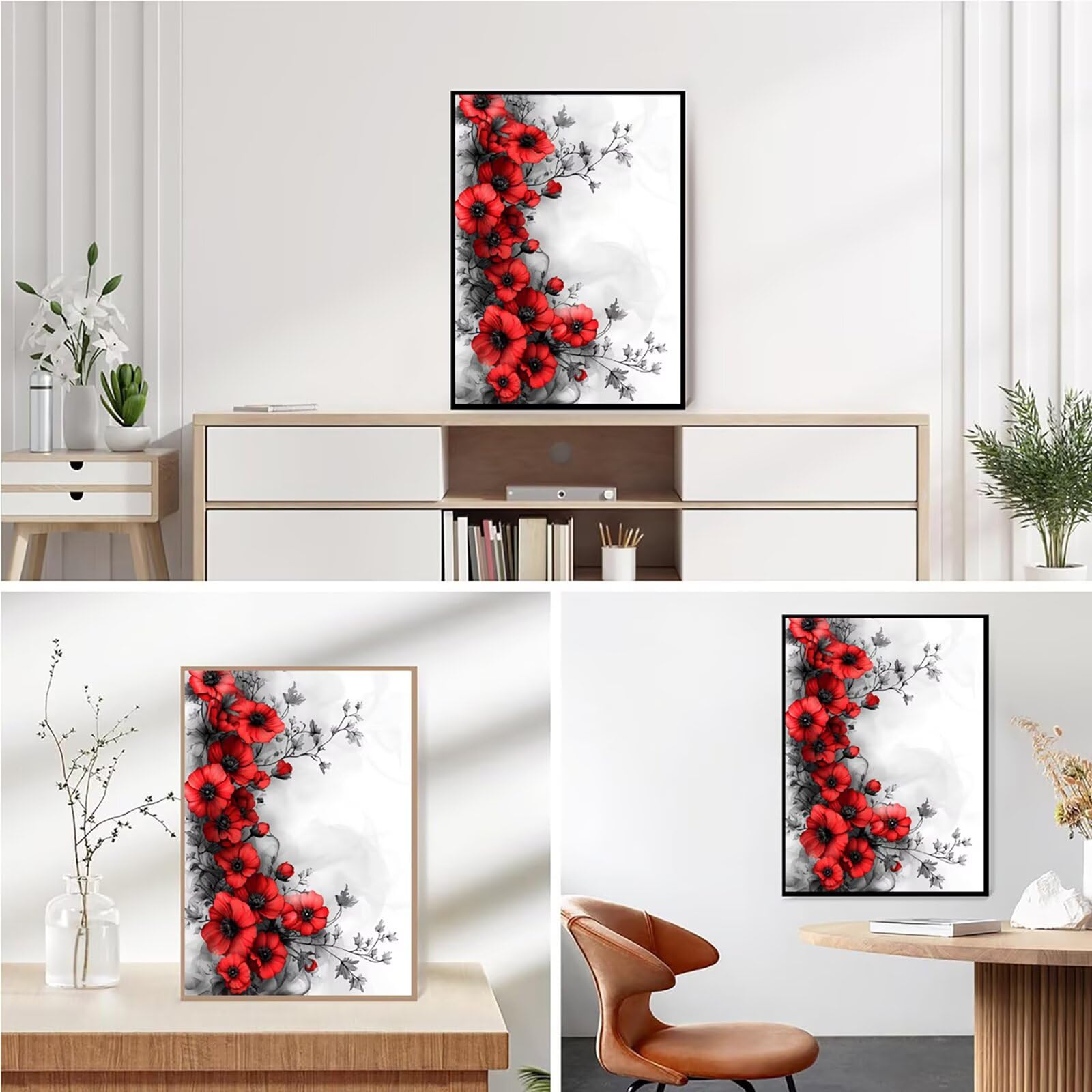 Diamond Painting Kit Completo, Diamond Painting Fiori, 5D Quadrato Pittura Diamante Kit Manualidades Adultos DIY Diamantini Crystal Art Disegni Ricamo Punto Croce Artigianale, 60x90cm Retrò j0-960