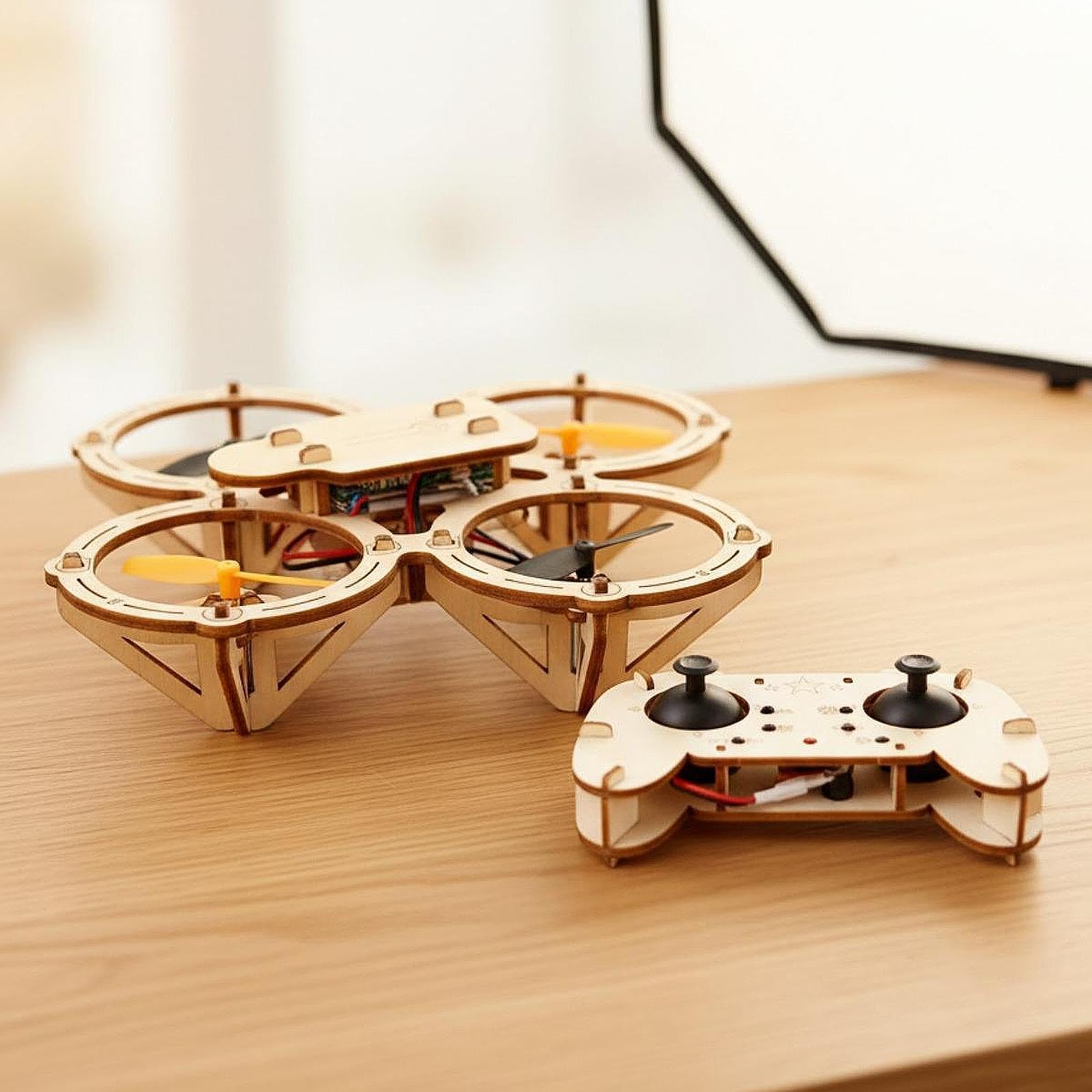 Kit Scientifique de Quadricoptère en Bois à Monter Soi-même - Assemblage Simple et Polyvalent pour Les Enfants de 8 Ans et Plus
