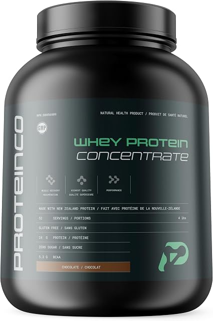 ProteinCo | Pure whey protein powder from grass fed cows | 24g per serving | Gluten free | Low in fat and calories | 4 lbs (Chocolate)