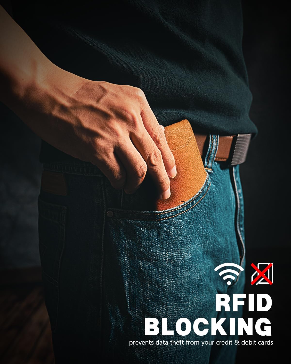 Zitahli Slim Wallets for Men - Leather Money Clip Mens Wallet - RFID Blocking Front Pocket Bifold Wallet - Minimalist Credit Card Holder with Gift Box - Image 4