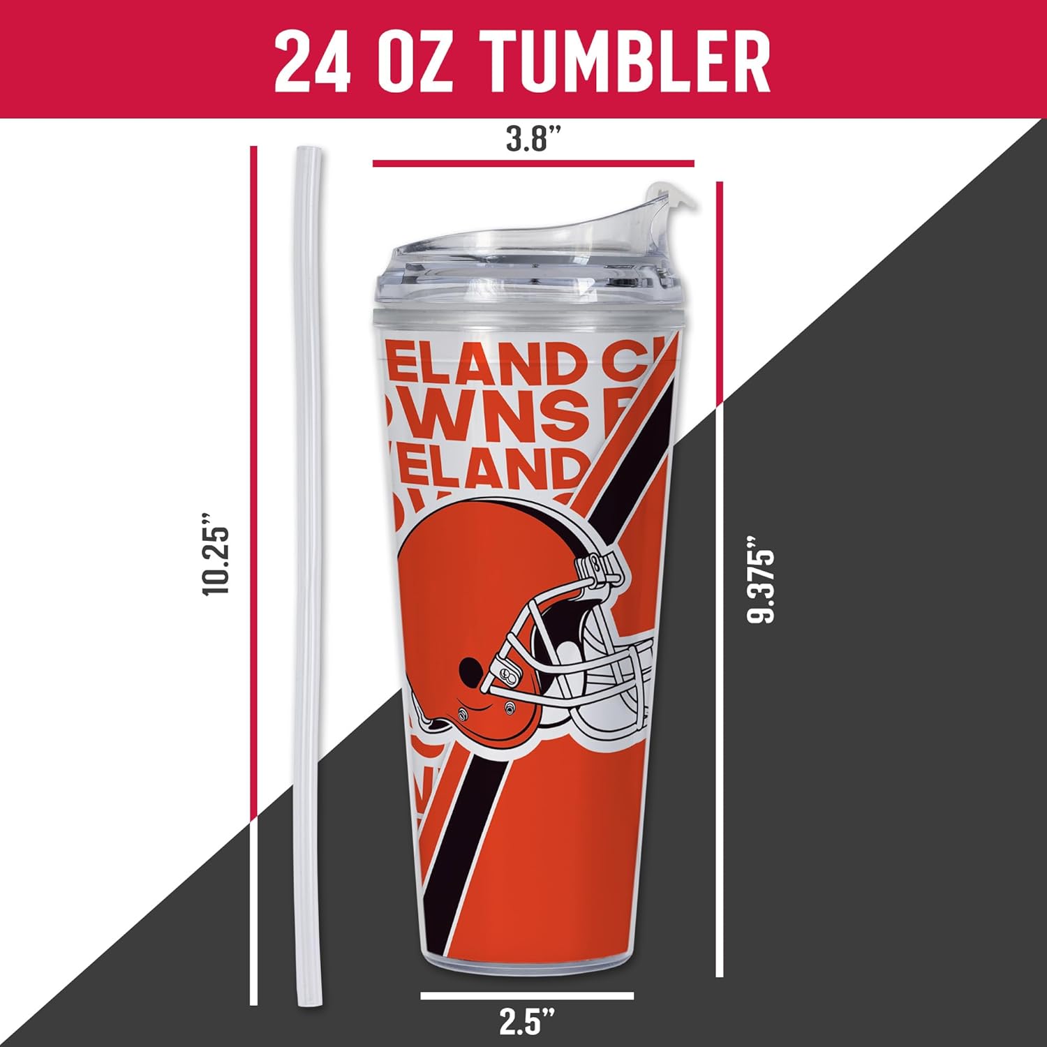 NFL Football 24oz Acrylic Tumbler with Hinged Lid, Officially Licensed Double Wall Tumbler for NFL Fans - Image 5