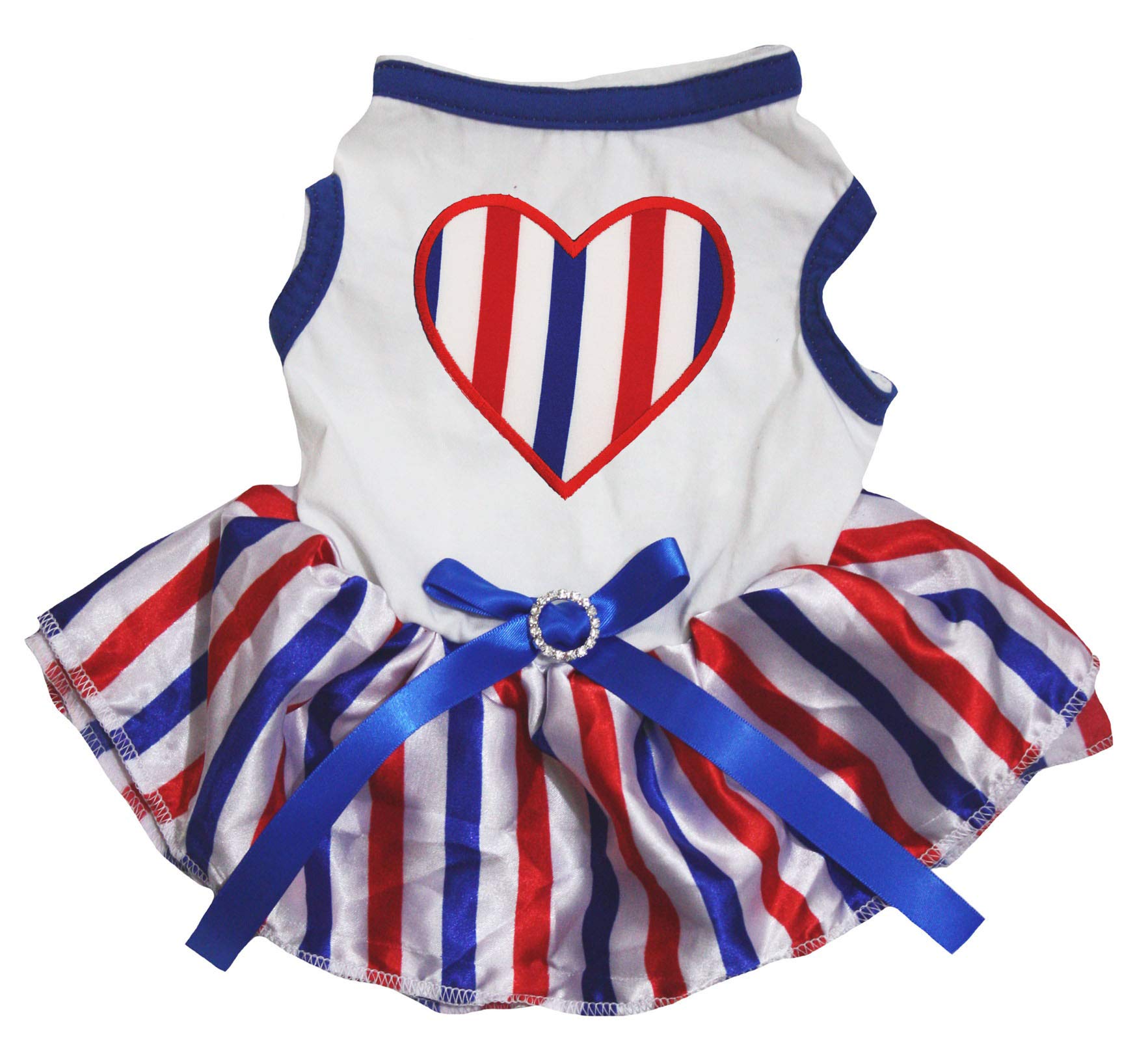 Robe pour chien grande taille XXXL rayures rouges blanches motif cœur