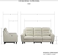 Vista 2 de Lexicon Clementine Power - Sofá reclinable doble, color crema Cream