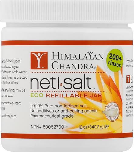 Himalayan Chandra Neti Pot - Tarro de sal de 12 onzas