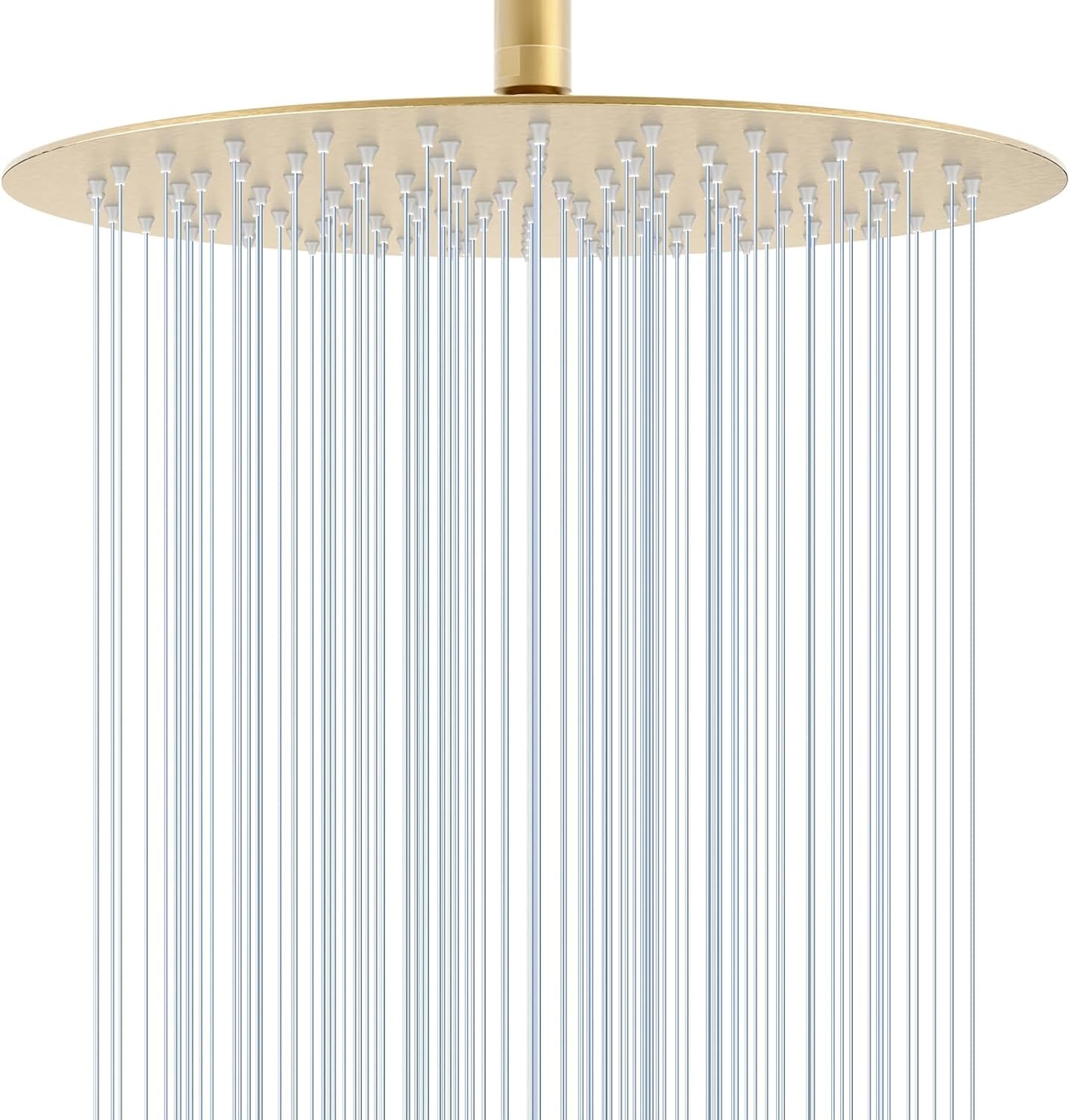 Rain Shower Head, VIGIME High Pressure Round Rainfall Showerhead, 304 Stainless Steel Fixed Shower Heads with 144 Silicone Jets for The Ultimate Shower Experience (12 InchBrushed Gold)