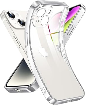 MADNOVA Transparent Phone Case Compatible with Apple iPhone 15, Camera Protected Silicone Case