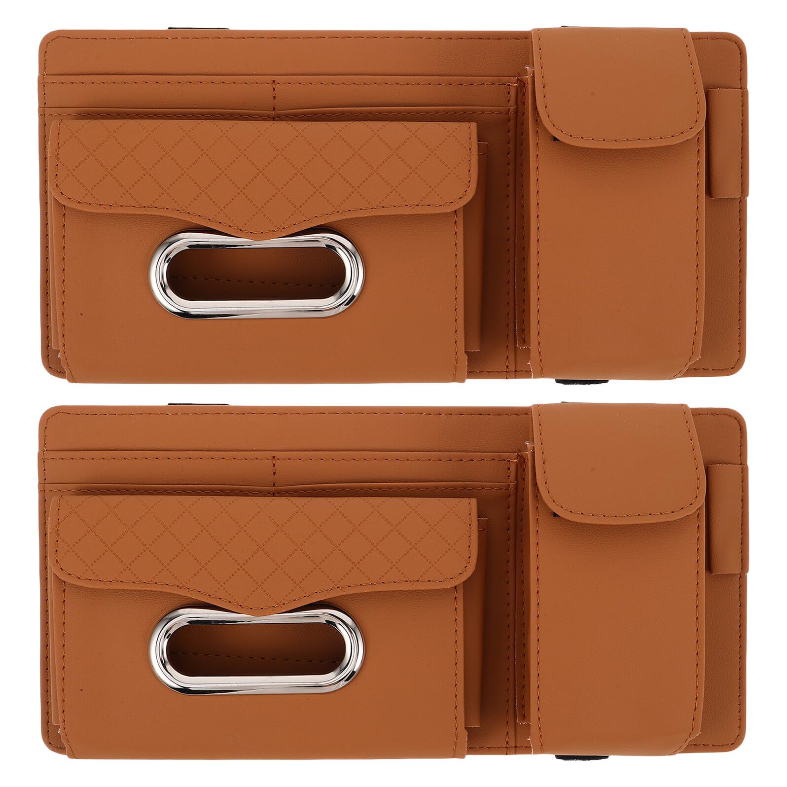 GALPADA Organizer per Visiera Parasole Auto in PU Resistente Clip Porta Occhiali da Sole 2 Pezzi Supporto Salvaspazio per Accessorio Auto Multifunzionale per Uso Sicuro e Pratico