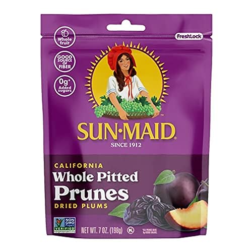 Miniatura 10 de Sun-Maid California - Ciruelas pasas enteras deshuesadas secas al sol, paquete de 4, bolsa resellable de 7 onzas, ciruelas secas, aperitivo de