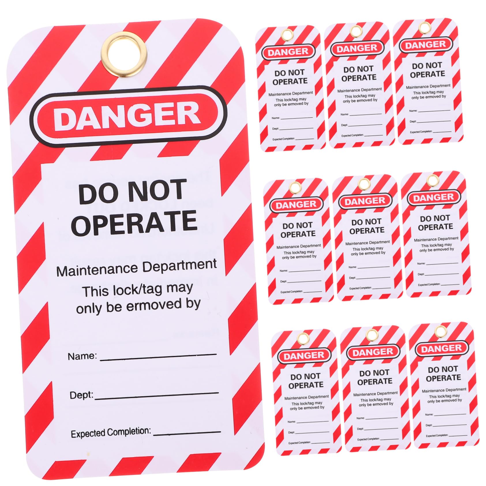 Luxshiny 10pcs Hanging Tags Factory Tag Electrical Key Hanging Operate Danger Device Safety Equipment Locked PVC