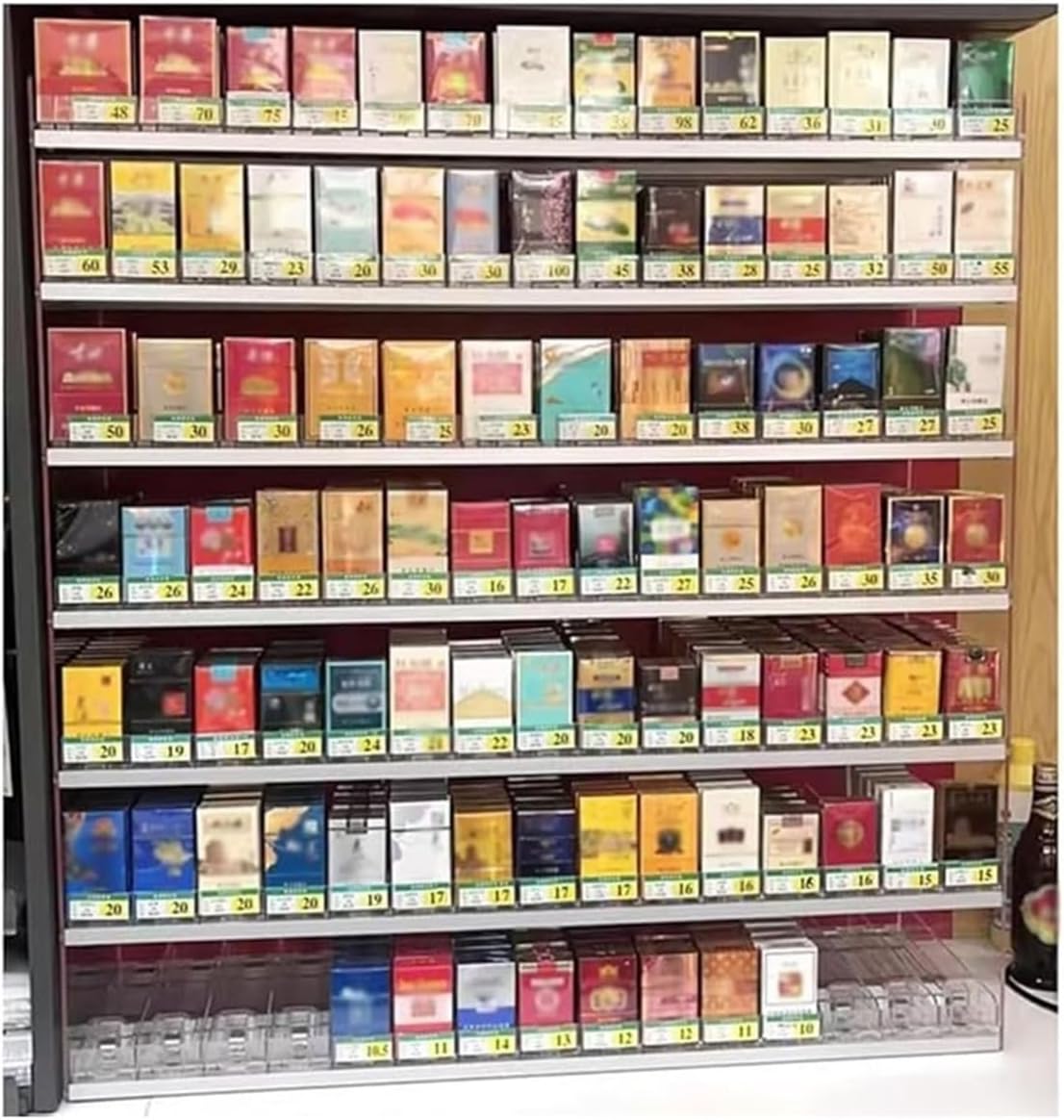 Multifunctional Automatic Cigarette Pusher Shelf for Market Store Retail，Cigarette Display Holder, Wall Mounted Cigarette Rack, Acrylic Auto Cigarette Pusher, Store Display Shelves, Rectangu