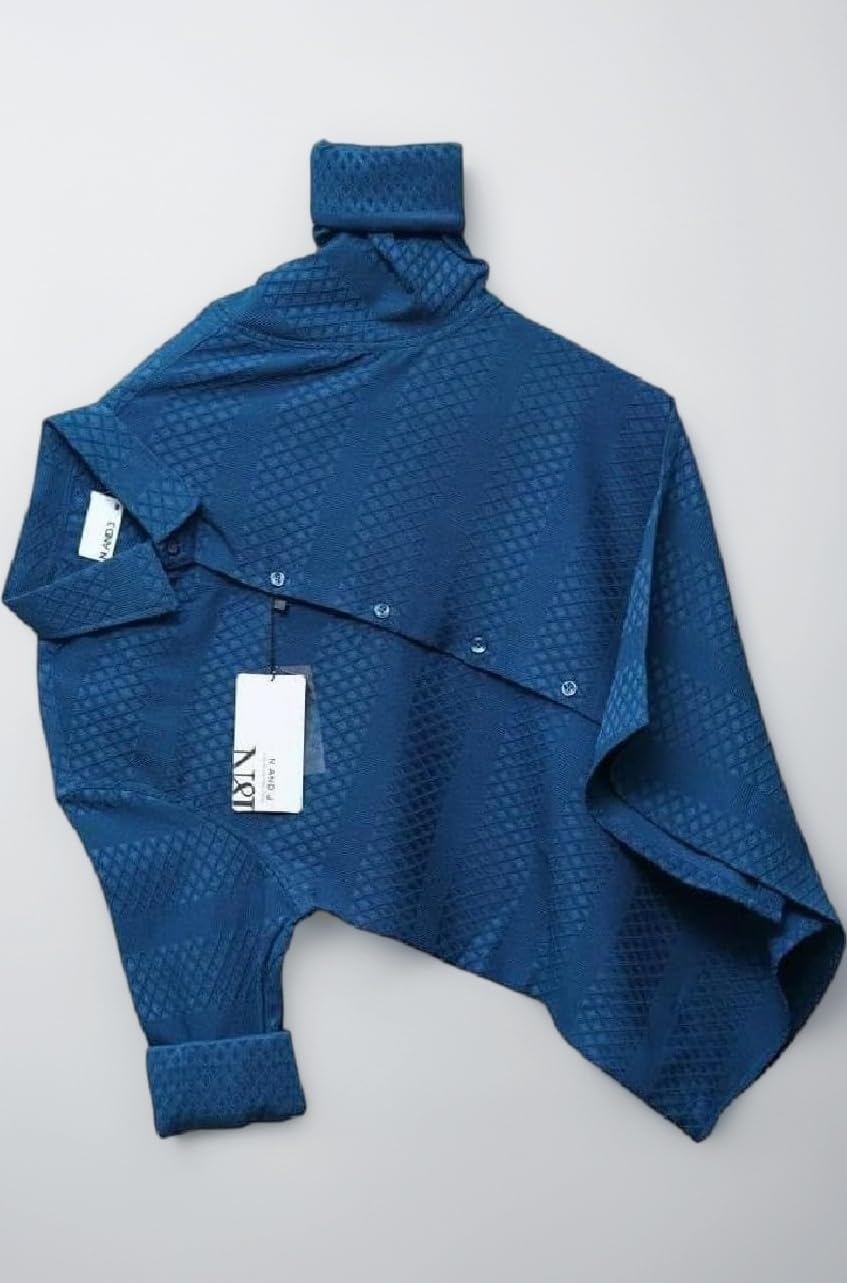 Men’s Casual Cotton Blend Shirt || Long Sleeve Button Down with Spread Collar || Lightweight Breathable Fabric || Stylish Solid Color Shirt for Beach