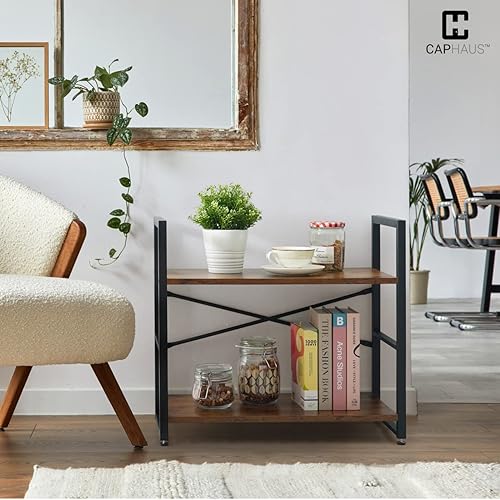 Miniatura 4 de CAPHAUS Estantería pequeña de 3 niveles, estante de pie de 24 pulgadas de ancho, organizador de almacenamiento de estantes, estantes industriales