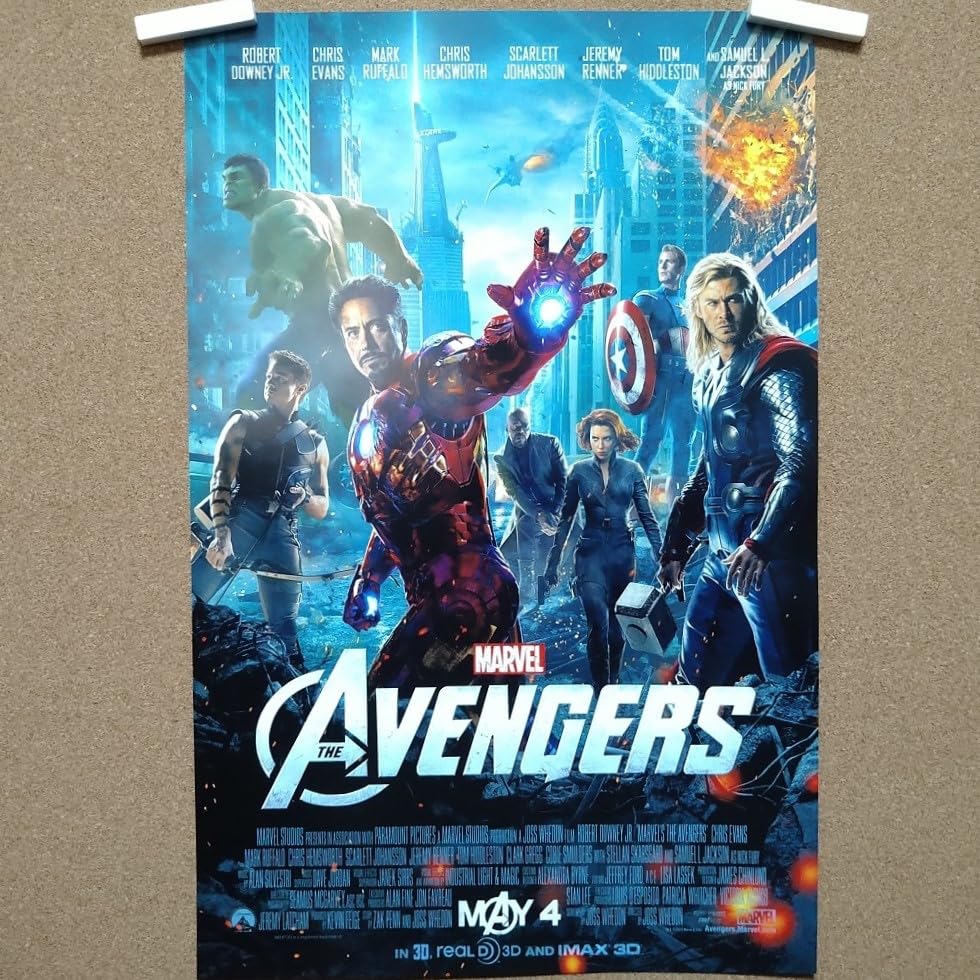Amazon.co.jp: 【フレーム付-黒-】 映画ポスター アベンジャーズ