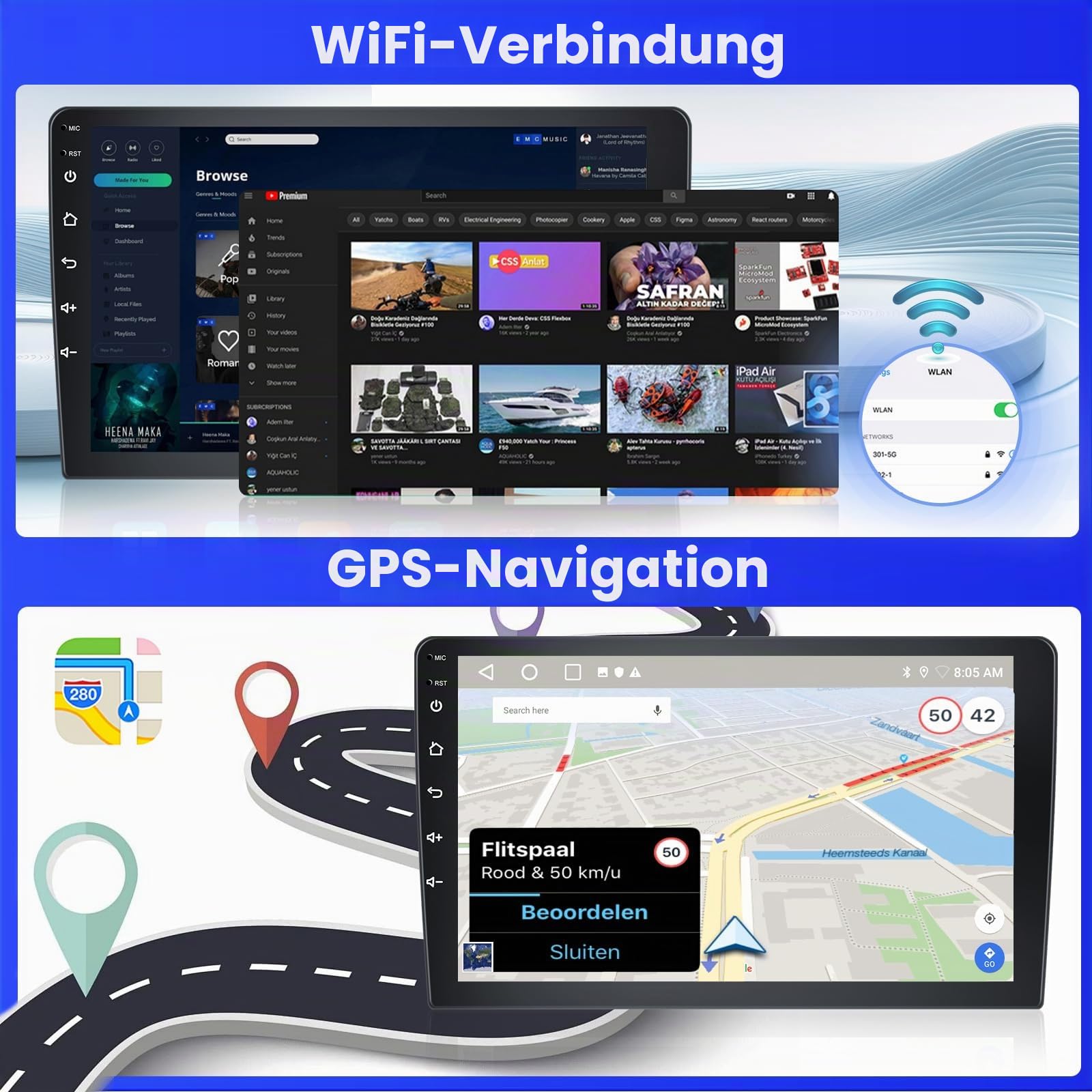 Inefala Radio für Kia Picanto TA 2011-2016 Android 15 2+64G mit Wireless CarPlay Android Auto, 9 Zoll Bildschirm mit EQ 26UI FM RDS GPS Bluetooth WiFi SWC AHD Rückfahrkamera