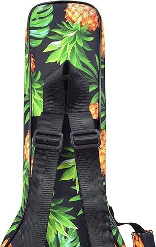 Miniatura 37 de CLOUDMUSIC Funda para ukelele - Mochila acolchada para soprano de 21 pulgadas (soprano, bordado de flores de pavo real azul)