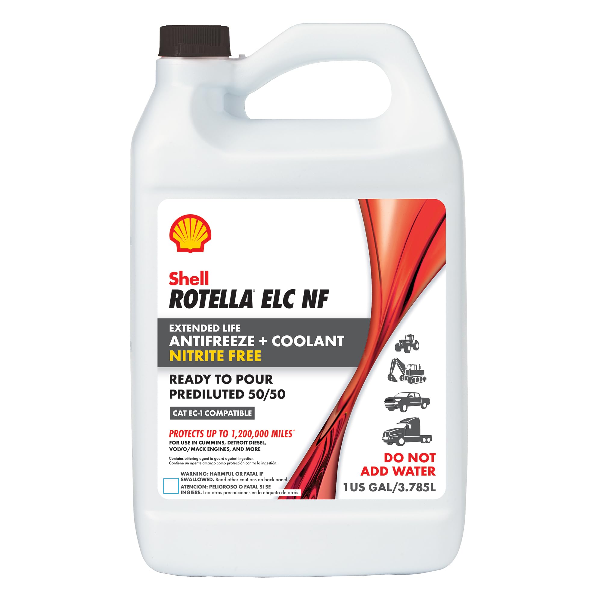 Shell Rotella Nitrite-Free Extended Life Pre-Diluted 50/50 Anti-Freeze + Coolant (1 Gallon, Single Pack)