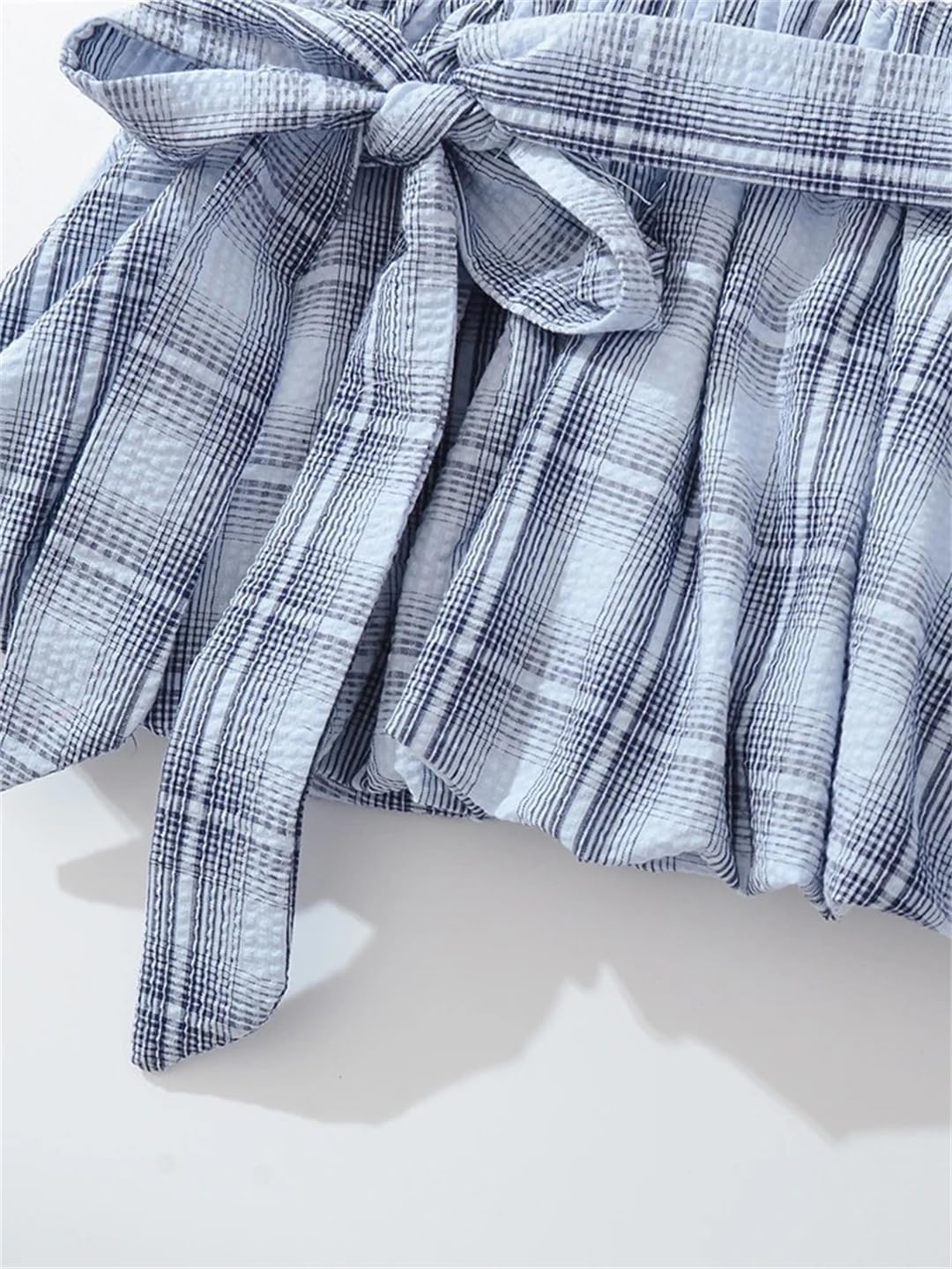 Women Plaid Skirt Sashes Short Low Waist Super Short A Line Fleece Skirts