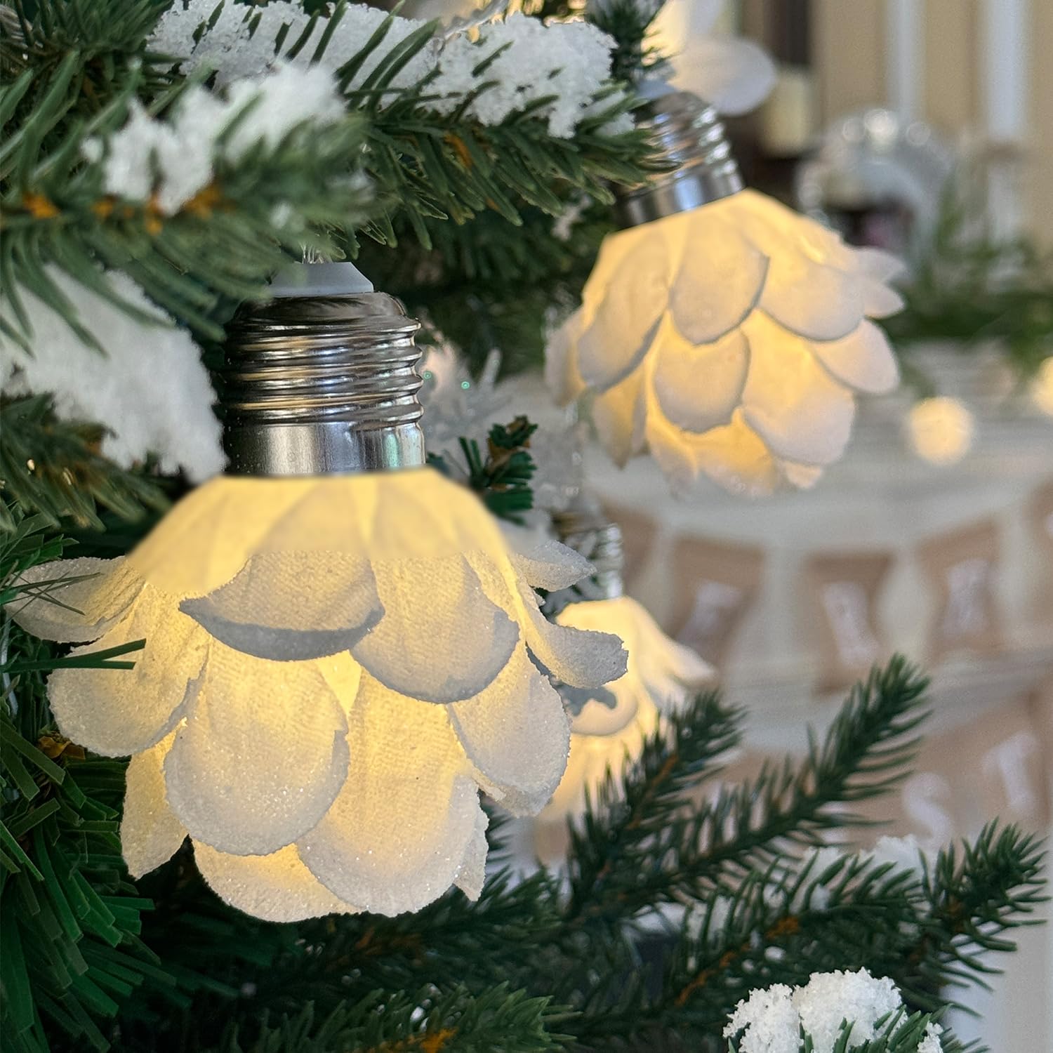 VVolf Christmas String Lights, 6.5FT Christmas String Lights, 8 LED Bulbs String Lights, Battery Operated Pinecone String Lights for Decoration