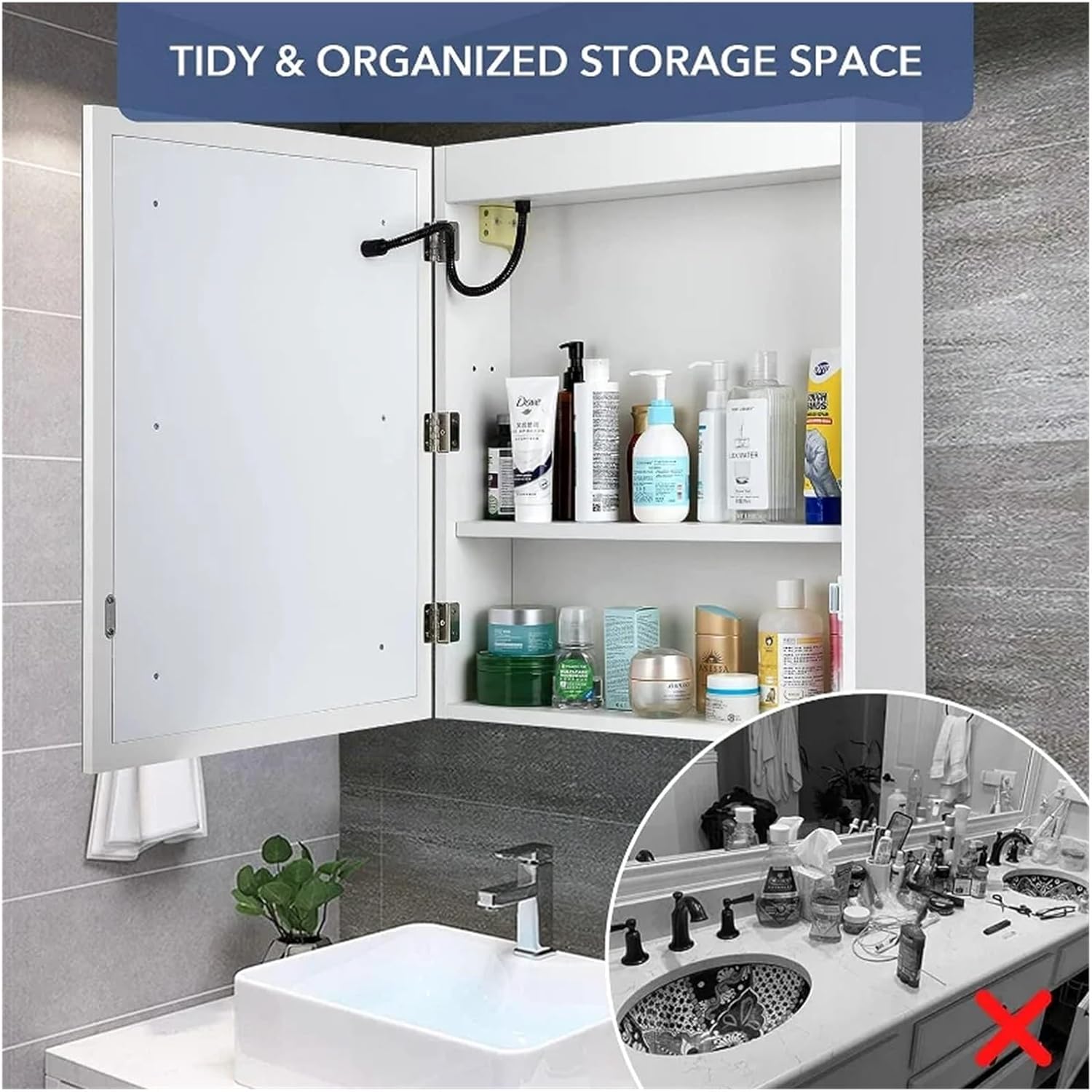 Before and after comparison of mirror with defogger function