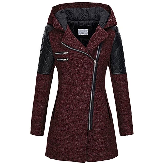 Womens Open Front Pea Coats Classic Lapel Long Trench Coats Fall Winter Outwear Fashion Business Work Office