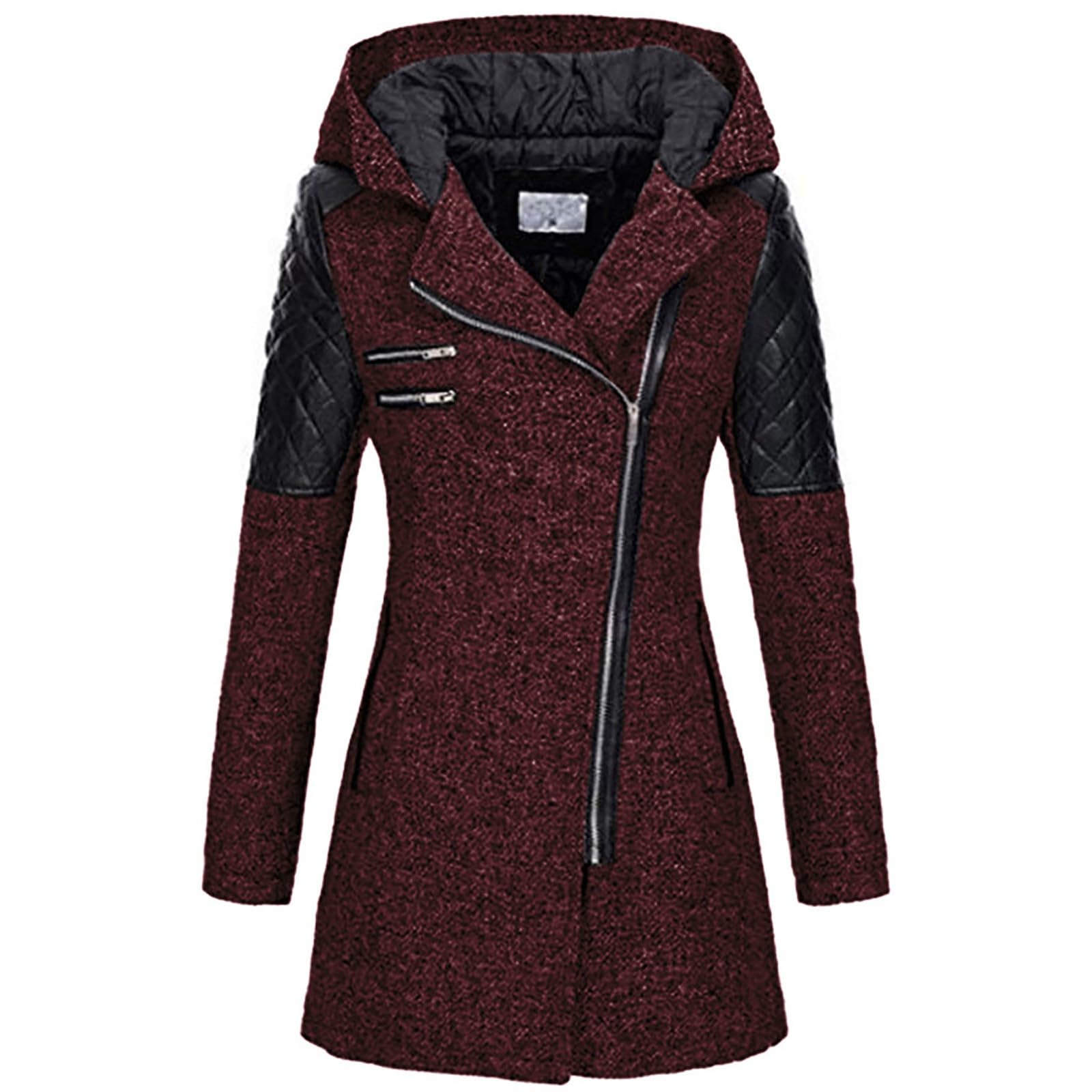 Womens Open Front Pea Coats Classic Lapel Long Trench Coats Fall Winter Outwear Fashion Business Work Office