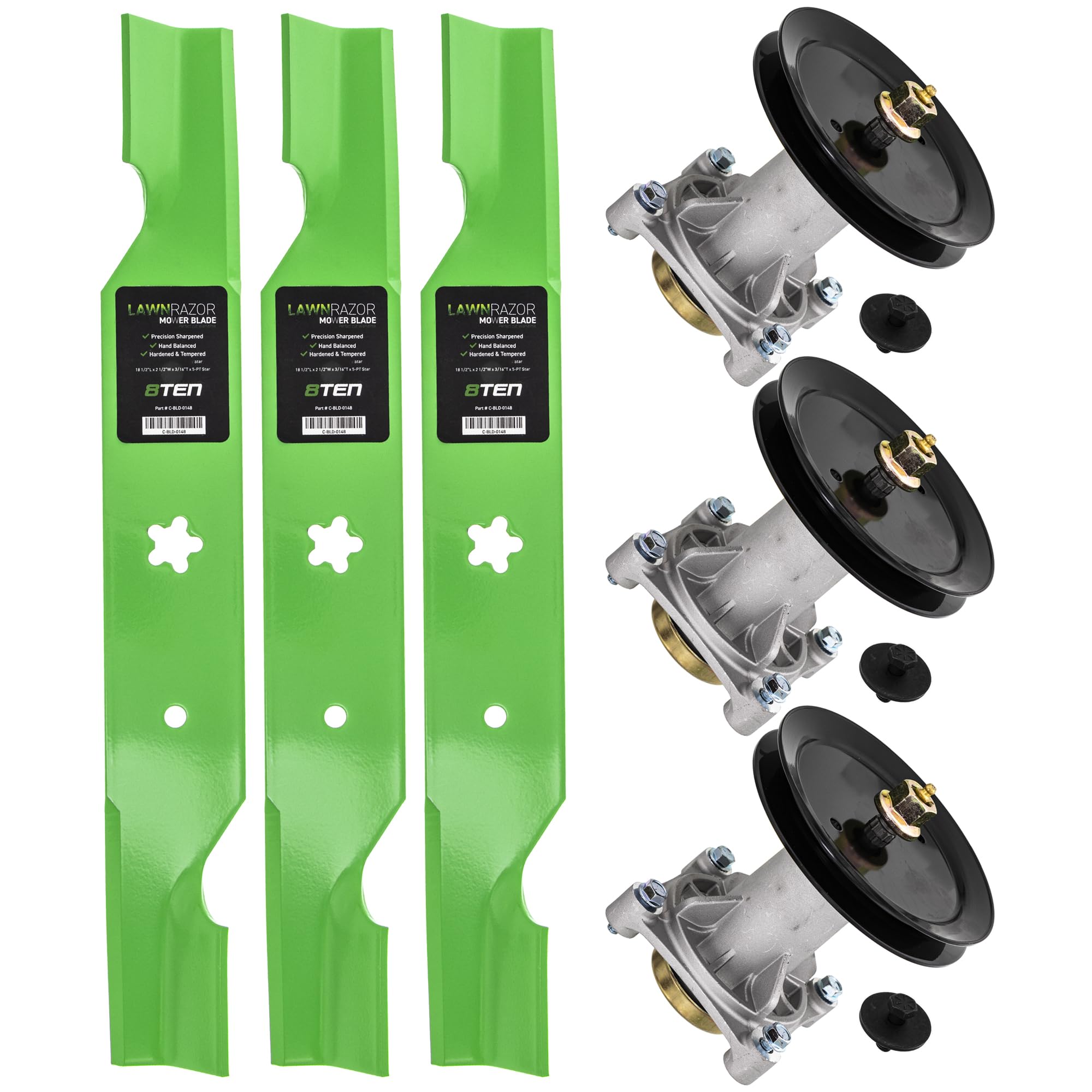 54" Deck Blade Spindle Belt Pulley Kit For Husqvarna YTH2454 - Foto 7