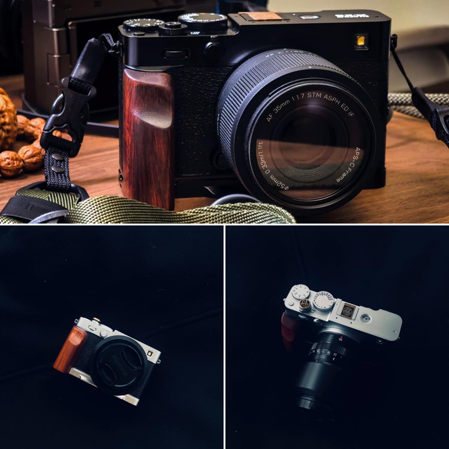 Amazon | FUJIFILM X-E5 専用 カメラウッドグリップ 高級檀木材 木製